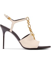 Balmain - Sync Leather Sandals With Heel - Lyst