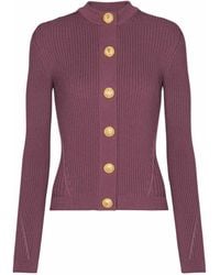 Balmain - Fine Knit Cardigan With Buttons - Lyst