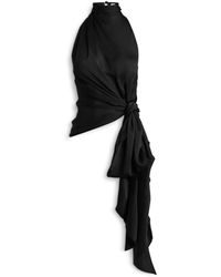 Balmain - Open-Back Silk Chiffon Top - Lyst