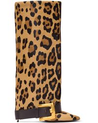 Balmain - Anthem Leopard Print Leather Boots - Lyst