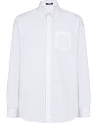 Balmain - Écusson Embroidered Poplin Shirt - Lyst