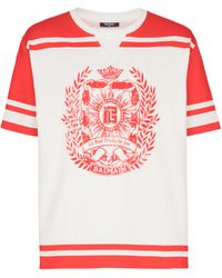 Balmain - Varsity T-Shirt With Écusson Print - Lyst
