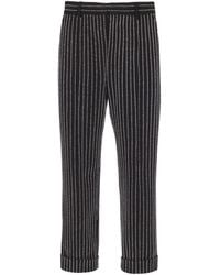 Balmain - Straight-Leg Trousers With Crystal Stripes - Lyst