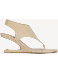 Balmain - No Wedge Suede Sandals - Lyst