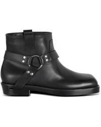 Balmain - Calfskin Leather Biker Ankle Boots - Lyst