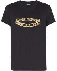 Balmain - Chaînes Logo Printed T-Shirt - Lyst