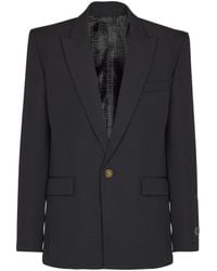 Balmain - Grain De Poudre Wool 1-Button Jacket - Lyst