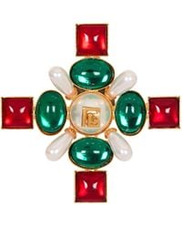 Balmain - Baroque Bead And Crystal Brooch - Lyst