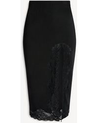 Balmain - Knit Midi Skirt With Lace - Lyst