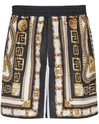 Balmain - Slinky Printed Shorts With Foulard Chaînes Pattern - Lyst