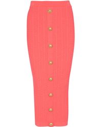 Balmain - Cable-Knit Midi Skirt - Lyst
