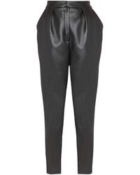 Balmain - High-Waisted Faux Leather Trousers - Lyst