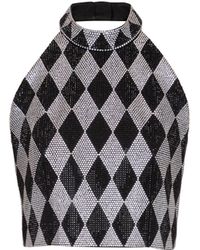 Balmain - Diamond Rhinestone Halterneck Top - Lyst
