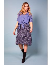 Baloot Clothing Susan Layered Floral Skirt - Blue