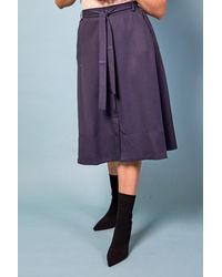 Baloot Clothing Linda Wrap Front Midi Skirt - Blue