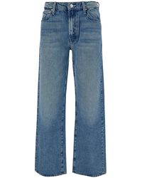 Mother - 'The Doudger' Light Straight Jeans With Logo Label - Lyst