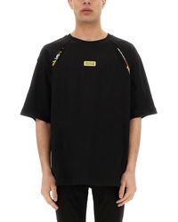 Versace Jeans Couture - T-Shirt With Baroque Outline Inserts - Lyst