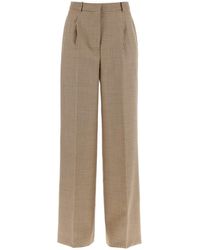 MSGM - Wide Leg Pants With Check Motif - Lyst