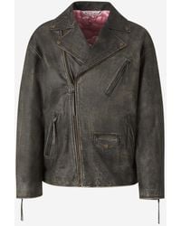 Acne Studios - Oversize Leather Jacket - Lyst