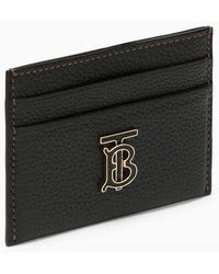 Burberry - Black Leather Card Holder With Logo - Lyst