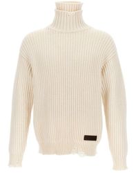 DSquared² - Broken Stitch Double Collar Sweater, Cardigans - Lyst