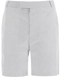 Thom Browne - Striped Cotton Bermuda Shorts For - Lyst