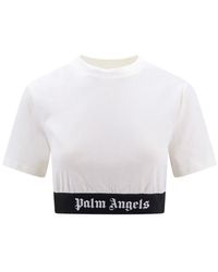 Palm Angels - Logo-print Cropped T-shirt - Lyst