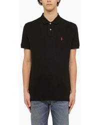 Polo Ralph Lauren - Black Piqué Polo Shirt With Logo - Lyst