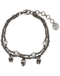 Alexander McQueen - Layered Skull Charm Bracelet - Lyst