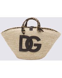Dolce & Gabbana - Animalier Raffia And Leather Kendra Medium Tote Bag - Lyst
