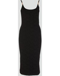 Versace - Black Viscose Blend Greca Dress - Lyst