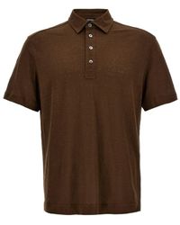 ZEGNA - Linen Polo Shirt - Lyst