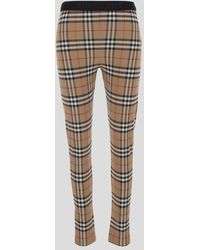 Burberry - Check Stretch Jersey Leggings - Lyst