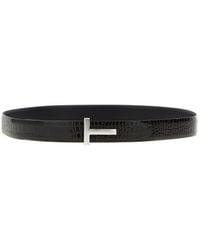 Tom Ford - Reversible Crocodile Leather Belt - Lyst