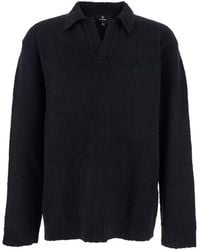 Represent - Long-Sleeve Polo Shirt With Classic Collar And Ribbed Trims - Lyst
