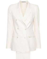 Tagliatore - Paris Linen And Cotton Double-Breasted Striped Suit - Lyst