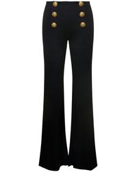 Balmain - Button-embellished Flared Trousers - Lyst