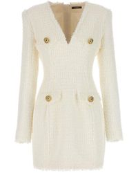 Balmain - Tweed Mini Dress - Lyst