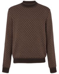 Balmain - Mini Monogram Jacquard Sweater - Lyst
