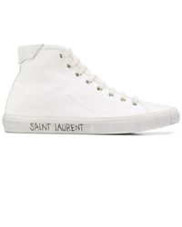 Saint Laurent - Malibu High-top Canvas Sneakers - Lyst