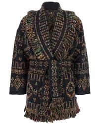 Alanui - Cardigan With V Neck And Fringed Details - Lyst
