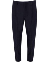 Emporio Armani - Navy Blue Viscose Blend Trousers - Lyst