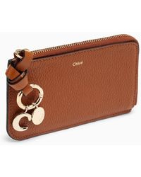 Chloé - Chloé Brown Zipped Card Case - Lyst