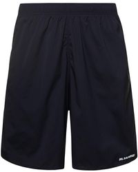 Jil Sander - Black Shorts With Elasticated Waist And Logo Print In Stretch Polyamide Man - Lyst