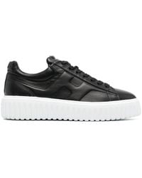 Hogan - Leather Sneakers With Textured Sole - Lyst