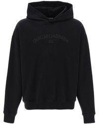 Dolce & Gabbana - Hooded Sweatshirt With Logo Print - Lyst