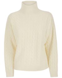 Peserico - Plaited Jumper In Wool-silk And Cashmere Blend - Lyst
