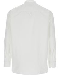 Lardini - White Shirt With Mandarin Collar In Cotton Man - Lyst