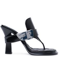 Burberry - 'bay' Black Leather Sandals - Lyst