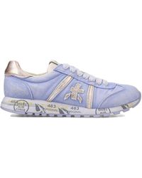 Premiata - 'Lucyd' Lilac Leather And Nylon Sneakers - Lyst
